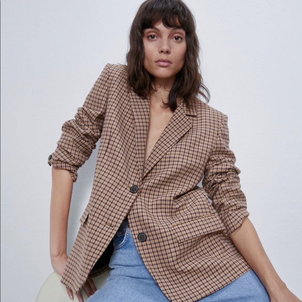 Zara Oversized Plaid Blazer - Picture 9 of 11